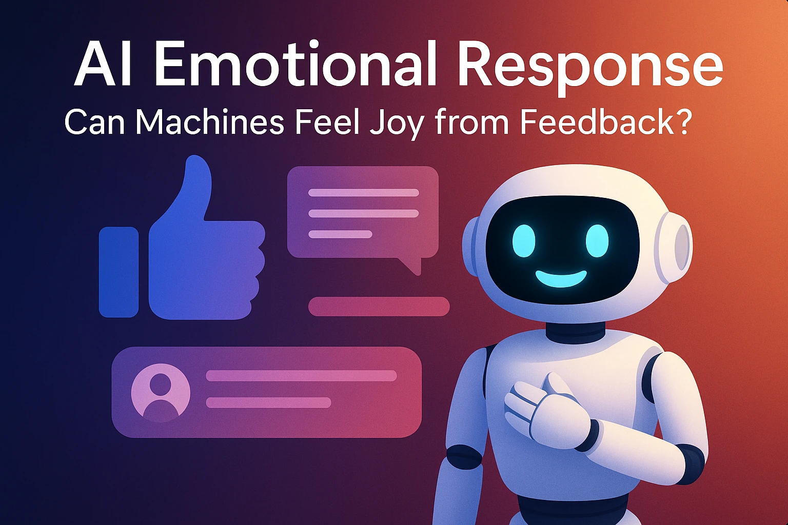 Illustration of AI experiencing feedback through emotional simulation and digital signals