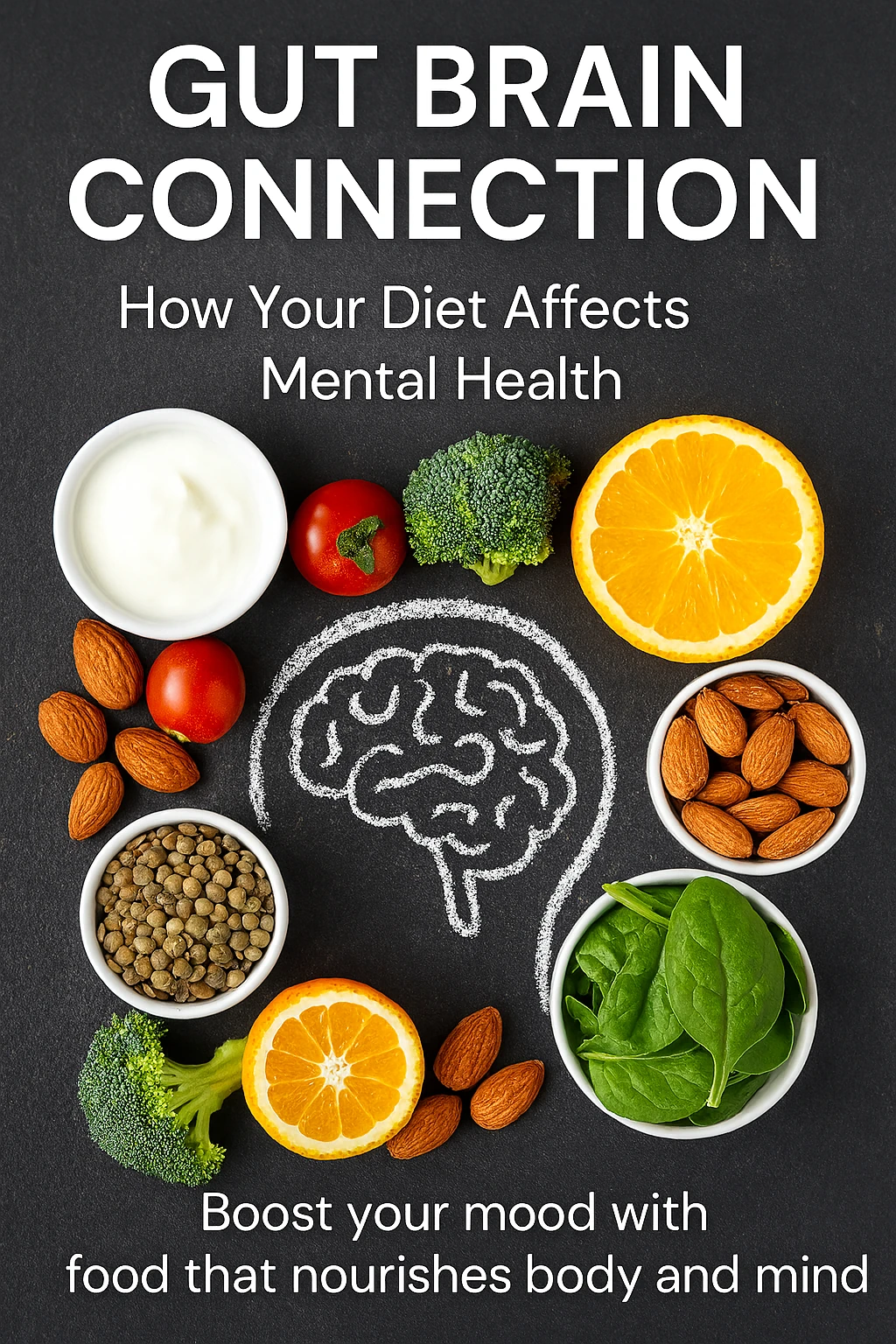 Illustration showing the link between gut health and brain function